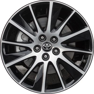Toyota Highlander 2017-2019 black machined 19x7.5 aluminum wheels or rims. Hollander part number ALY75215U45, OEM part number Not Yet Known.