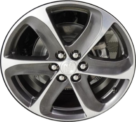 Buick Enclave 2018-2024 charcoal polished 20x8 aluminum wheels or rims. Hollander part number ALY4154, OEM part number 84663434