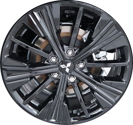 Mitsubishi Eclipse Cross 2018-2022 powder coat black 18x7 aluminum wheels or rims. Hollander part number 65857a, OEM part number 4250F896.