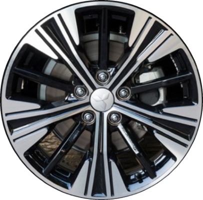 Mitsubishi Eclipse Cross 2018-2022 black machined 18x7 aluminum wheels or rims. Hollander part number 65857b, OEM part number 4250D789.