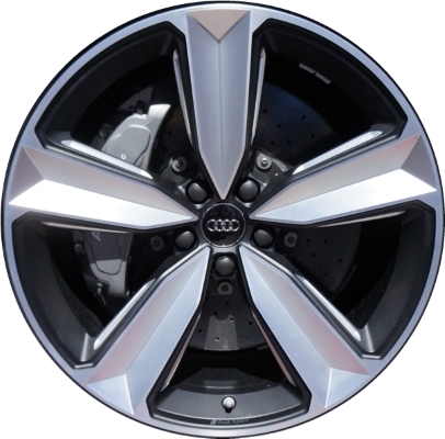 Audi RS5 2018-2019 powder coat charcoal/silver 20x9 aluminum wheels or rims. Hollander part number ALY59048, OEM part number 8W0601025CS.