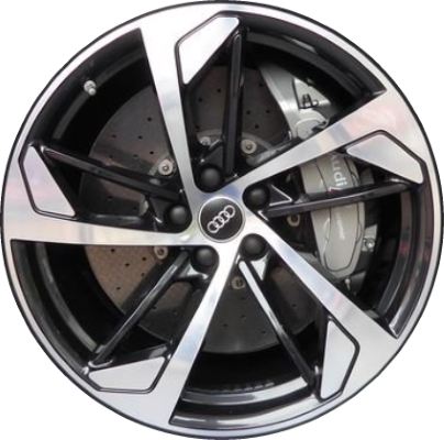 Audi RS5 2018-2019 dark charcoal machined 20x9 aluminum wheels or rims. Hollander part number ALY59047U30, OEM part number 8W0601025CN.