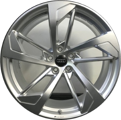 Audi RS5 2018-2019 powder coat silver 20x9 aluminum wheels or rims. Hollander part number ALY59047U20, OEM part number 8W0601025CL.