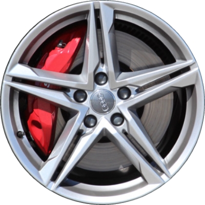 Audi A4 2019, S4 2018-2019 powder coat silver 18x8.5 aluminum wheels or rims. Hollander part number 59032, OEM part number 8W0601025EC.