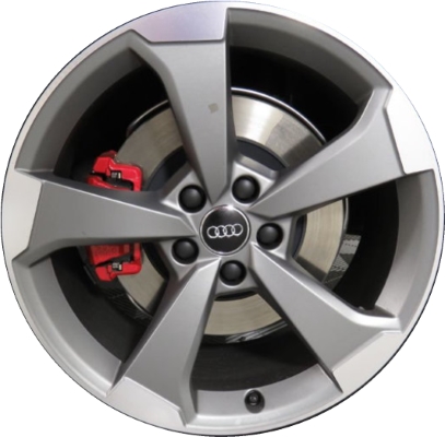 Audi A4 2020-2024, S4 2018-2019 grey machined 19x8.5 aluminum wheels or rims. Hollander part number 59031, OEM part number 8W0601025CG.