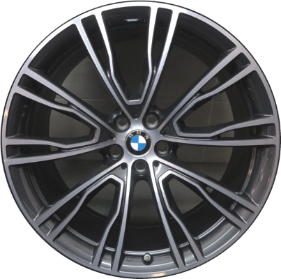 BMW X3 2018-2024, X4 2019-2024 grey machined 21x8.5 aluminum wheels or rims. Hollander part number 86365, OEM part number 36108043670.