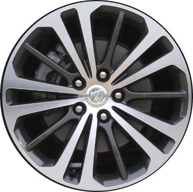 Buick Regal 2018-2020 charcoal machined 18x8.5 aluminum wheels or rims. Hollander part number ALY4812, OEM part number 39076883.