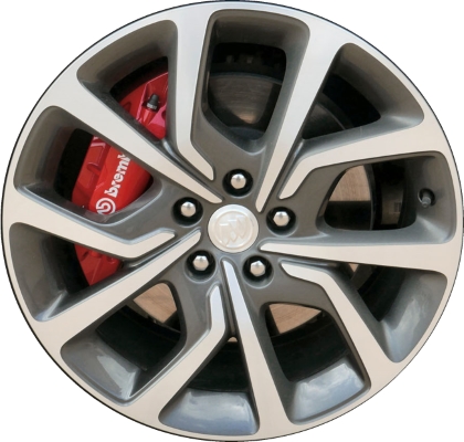 Buick Regal 2018-2020 charcoal machined 19x8.5 aluminum wheels or rims. Hollander part number ALY4813U30, OEM part number 39024105.