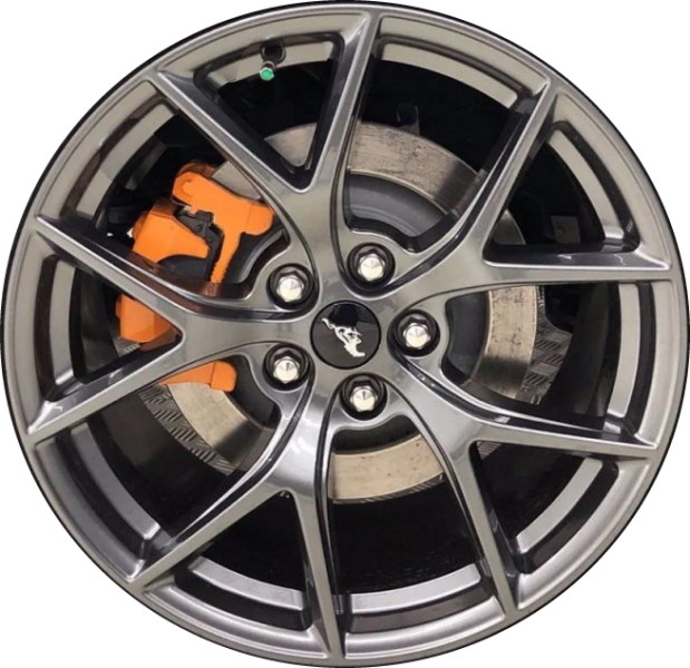 Ford Mustang 2020-2023 powder coat dark hyper 19x9.5 aluminum wheels or rims. Hollander part number ALY10277HH, OEM part number LR3Z1007D.