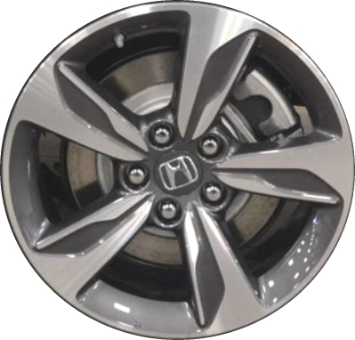 Honda Odyssey 2018-2021 charcoal machined 18x7.5 aluminum wheels or rims. Hollander part number ALY64119U35, OEM part number 42700-THR-A21.