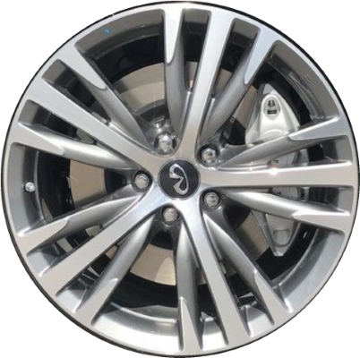 Infiniti Q50 2018-2024 grey machined 19x8.5 aluminum wheels or rims. Hollander part number ALY73801, OEM part number D0C006HH3B.