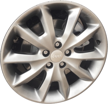 Jeep Cherokee 2018 powder coat hyper grey 18x7 aluminum wheels or rims. Hollander part number ALY9132A20, OEM part number Not Yet Known.