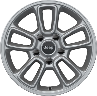 Jeep Grand Cherokee 2018-2020 powder coat silver 17x8 aluminum wheels or rims. Hollander part number ALY9178, OEM part number 6DQ44GSAAA.
