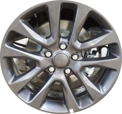 Jeep Grand Cherokee 2018-2020 powder coat granite 20x8 aluminum wheels or rims. Hollander part number ALY9168U35HH, OEM part number 5XL06MA7AA.