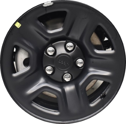 Jeep Gladiator 2020-2025, Wrangler 2019-2025, Wrangler JL 2018 powder coat black 17x7.5 steel wheels or rims. Hollander part number STL9220/9240, OEM part number 5VH22RXFAA, 5VH22RXFAB, 4755582AA.