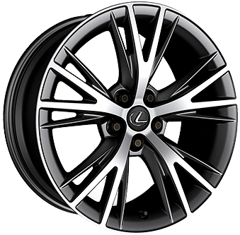 Lexus LC500 2018-2025, LC500h 2018-2025 charcoal machined 20x8.5 aluminum wheels or rims. Hollander part number 74358, OEM part number 4261111040, 4261111050.