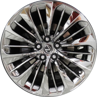 Lexus LS500 2018-2024, LS500h 2018-2024 chrome 20x8.5 aluminum wheels or rims. Hollander part number 74370U95, OEM part number 4261150780, 4261150790.