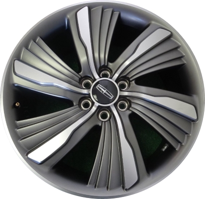 Lincoln Navigator 2018-2019 dark grey machined 22x9.5 aluminum wheels or rims. Hollander part number ALY10176, OEM part number Not Yet Known.