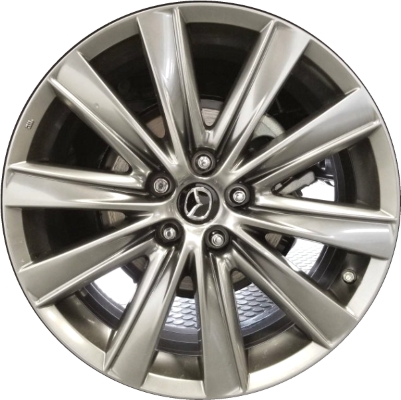 Mazda 6 2018-2021 powder coat smoked hyper 19x7.5 aluminum wheels or rims. Hollander part number ALY64980U78/64981, OEM part number 9965287590, 9965347590.