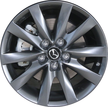 Mazda 6 2018-2021 powder coat medium charcoal 17x7.5 aluminum wheels or rims. Hollander part number ALY64979, OEM part number 9965227570, 9965167570.