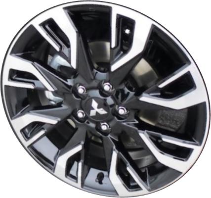 Mitsubishi Outlander 2018 black machined 18x7 aluminum wheels or rims. Hollander part number 65861, OEM part number 4250D744.