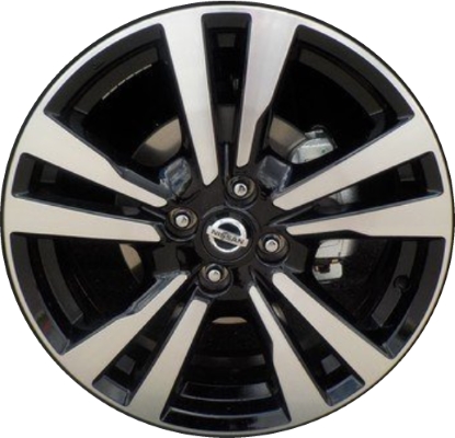 Nissan Kicks 2018-2020 black machined 17x6.5 aluminum wheels or rims. Hollander part number ALY62792U45, OEM part number 40300-5RL3E.