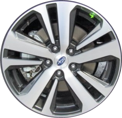 Subaru Outback 2018-2019 charcoal machined 18x7 aluminum wheels or rims. Hollander part number ALY68861U30.LC190, OEM part number 28111AL16A.