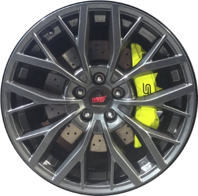 Subaru WRX 2018-2019 powder coat charcoal 19x8.5 aluminum wheels or rims. Hollander part number ALY68854U30, OEM part number 28111VA180.