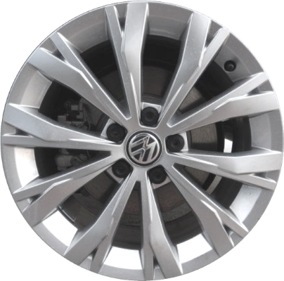 Volkswagen Tiguan 2018-2020 powder coat silver 17x7 aluminum wheels or rims. Hollander part number ALY70038, OEM part number 5NN6010258Z8.