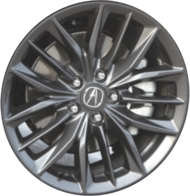 Acura ILX 2019-2022 powder coat charcoal 18x7.5 aluminum wheels or rims. Hollander part number ALY71863, OEM part number 42800-T3R-A90.
