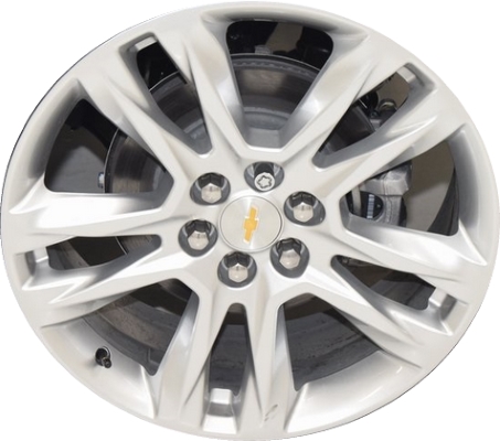 Chevrolet Blazer 2019-2022 powder coat silver 20x8 aluminum wheels or rims. Hollander part number ALY5935, OEM part number 42427611.