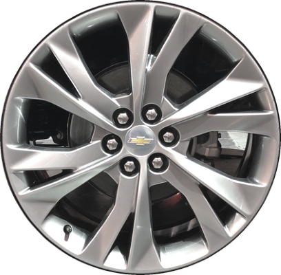 Chevrolet Blazer 2019-2022 powder coat hyper silver 21x8.5 aluminum wheels or rims. Hollander part number ALY5938U77, OEM part number 84586758.