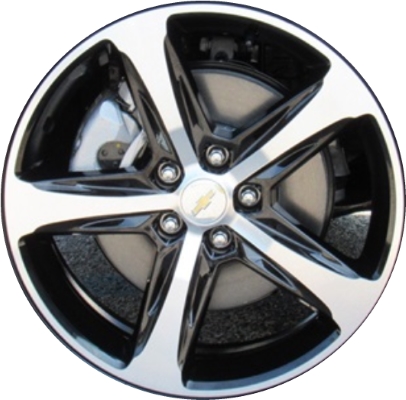 Chevrolet Equinox 2019-2024 black machined 19x7.5 aluminum wheels or rims. Hollander part number 5687, OEM part number 23413297.