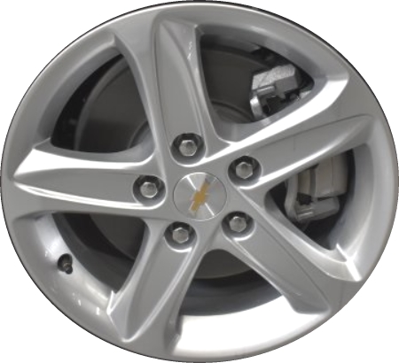 Chevrolet Malibu 2019-2025 powder coat silver 16x7 aluminum wheels or rims. Hollander part number ALY5885, OEM part number 84428928.