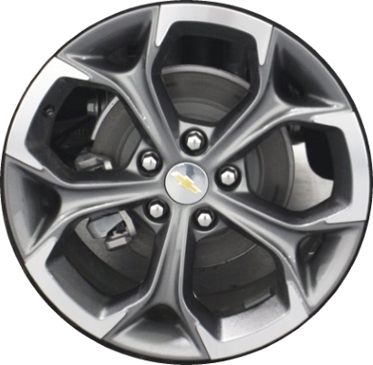 Chevrolet Malibu 2019-2025 charcoal machined 18x8.5 aluminum wheels or rims. Hollander part number ALY5893, OEM part number 84434570.
