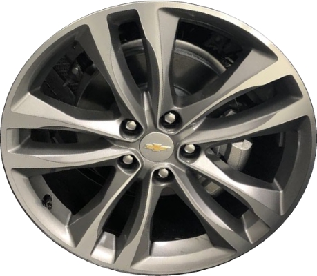Chevrolet Malibu 2019-2025 grey machined 19x8.5 aluminum wheels or rims. Hollander part number ALY5857U35/5895, OEM part number 84326300.
