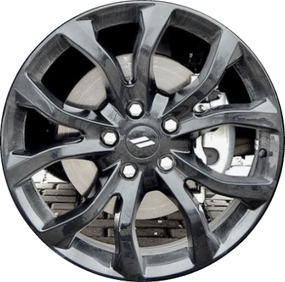Dodge Durango 2019-2020 powder coat black 20x8 aluminum wheels or rims. Hollander part number ALY2568U45/2663, OEM part number 5ZR77DX8AA.