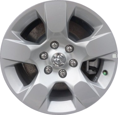 Dodge Ram 1500 2019-2025 powder coat silver 18x8 aluminum wheels or rims. Hollander part number ALY2669, OEM part number 5YD45LS1AA.