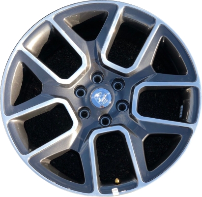 Dodge Ram 1500 2019-2022 charcoal polished 22x9 aluminum wheels or rims. Hollander part number ALY2684U90, OEM part number 5YD611NWAB.