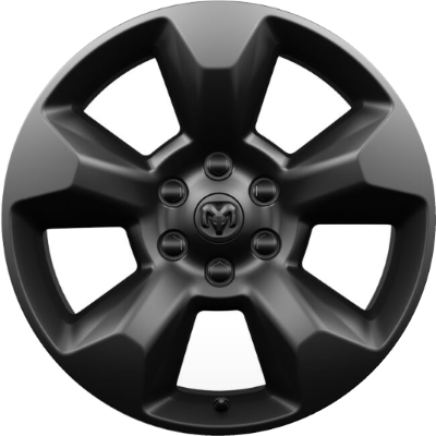 Dodge Ram 1500 2019-2024 powder coat matte black 20x9 aluminum wheels or rims. Hollander part number ALY2675/2722, OEM part number 6FF70VCRAA.