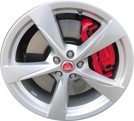 Jaguar F Type 2018-2024 powder coat silver 20x9 aluminum wheels or rims. Hollander part number ALY59983, OEM part number T2R17515.