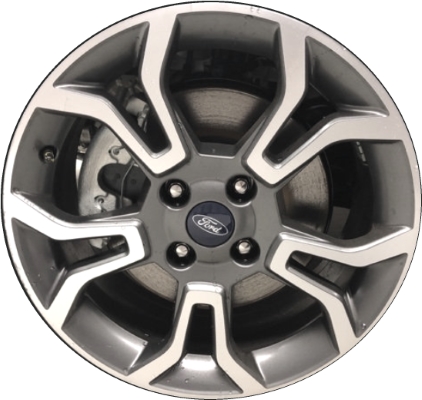 Ford EcoSport 2018-2022 dark grey machined 17x7 aluminum wheels or rims. Hollander part number ALY10150, OEM part number GN1Z1007U, GN1Z1007AH.