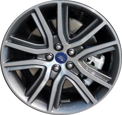 Ford Edge 2019-2024 charcoal machined 20x8 aluminum wheels or rims. Hollander part number ALY10197U35, OEM part number KT4Z1007D.