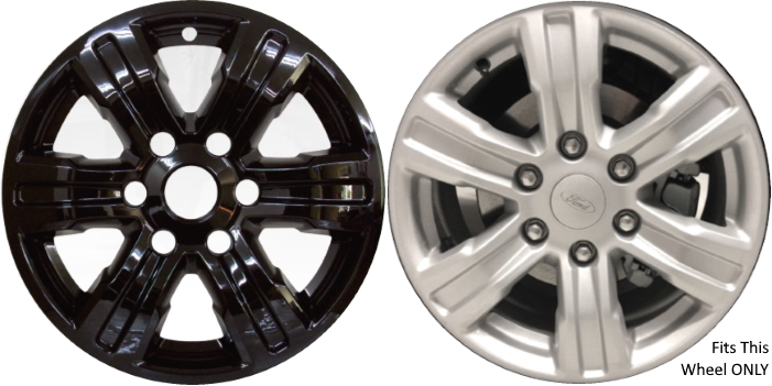 Ford Ranger 2019-2024 Black, 6 Spoke, Plastic Hubcaps, Wheel Covers, Wheel Skins, Imposters. ONLY Fits 17 Inch Alloy Wheel Pictured. Part Number IMP-439BLK/7966GB.