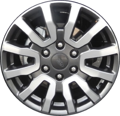 Ford Ranger 2019-2023 charcoal machined 18x8 aluminum wheels or rims. Hollander part number ALY10233, OEM part number KB3Z1007B.