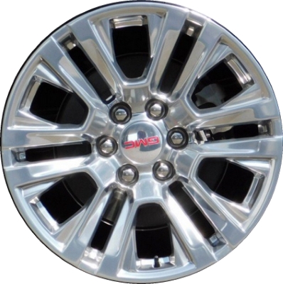 GMC Sierra 1500 2019-2025, Yukon 2021-2025 polished 20x9 aluminum wheels or rims. Hollander part number 5917, OEM part number 84308400.