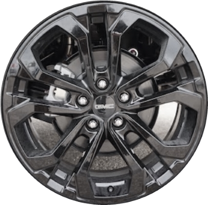 GMC Terrain 2019-2022 powder coat black 19x7.5 aluminum wheels or rims. Hollander part number ALY5899U45, OEM part number 84546074, 84368472.