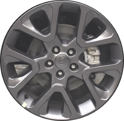 Jeep Compass 2019-2021 powder coat charcoal 19x7.5 aluminum wheels or rims. Hollander part number ALY9192U30/9209, OEM part number 5VC29MA7AA.