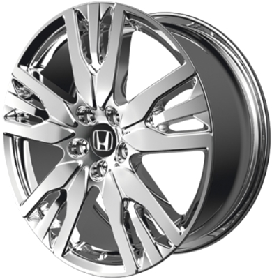 Honda Passport 2019-2021, Pilot 2019-2022 chrome 20x8 aluminum wheels or rims. Hollander part number 63149U85, OEM part number 08W20TG7100A, 08W20TG7300A, 08W20TG7302A.