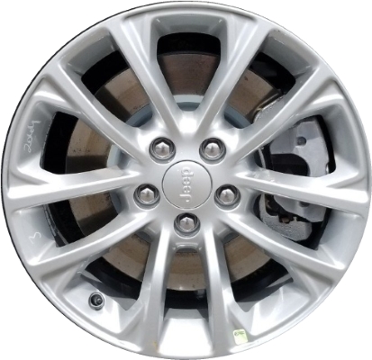 Jeep Cherokee 2019-2021 powder coat silver 17x7 aluminum wheels or rims. Hollander part number ALY9201U20/9202, OEM part number 6BG71GSAAB.